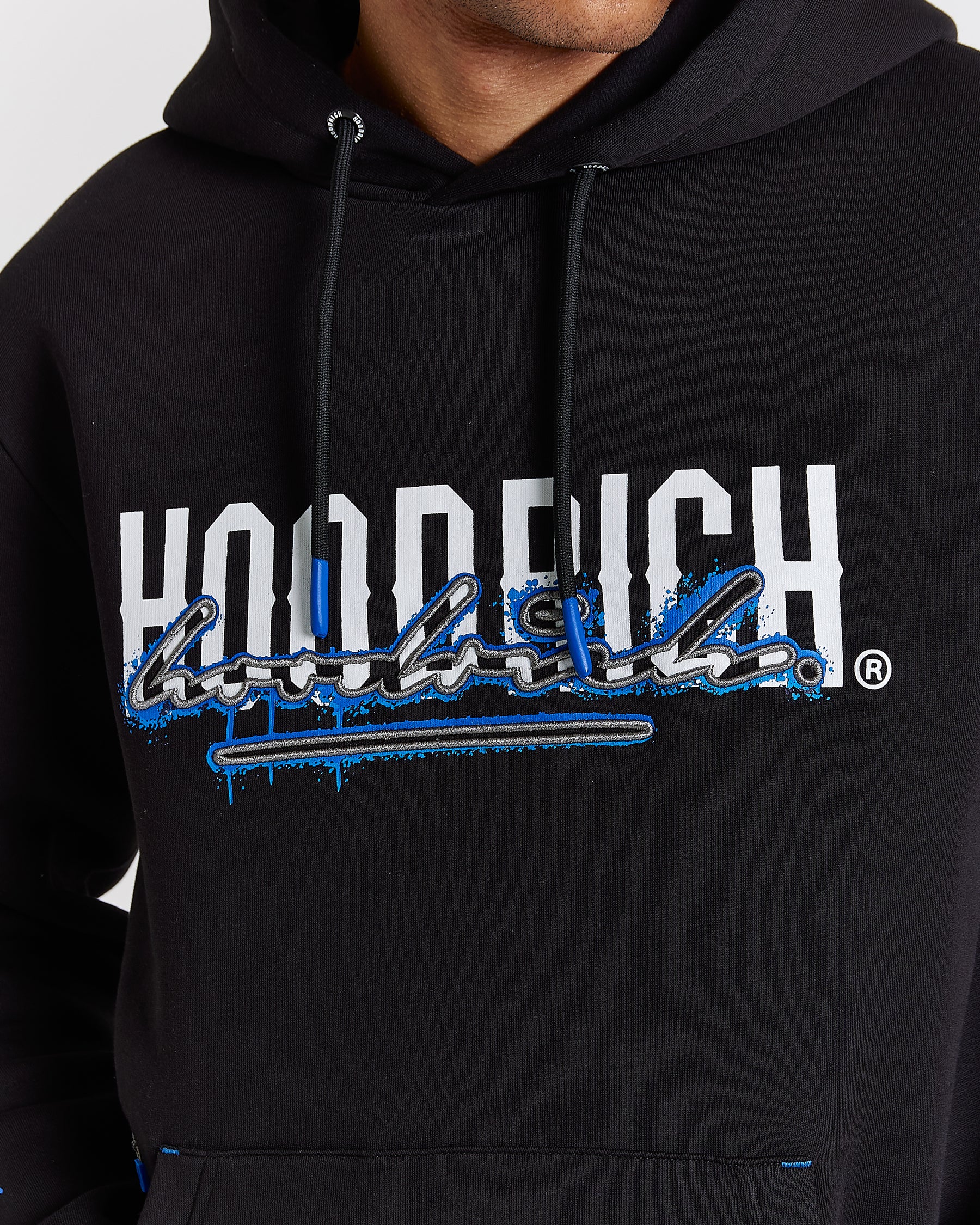 Splatter Hoodie - Black/White/Blue