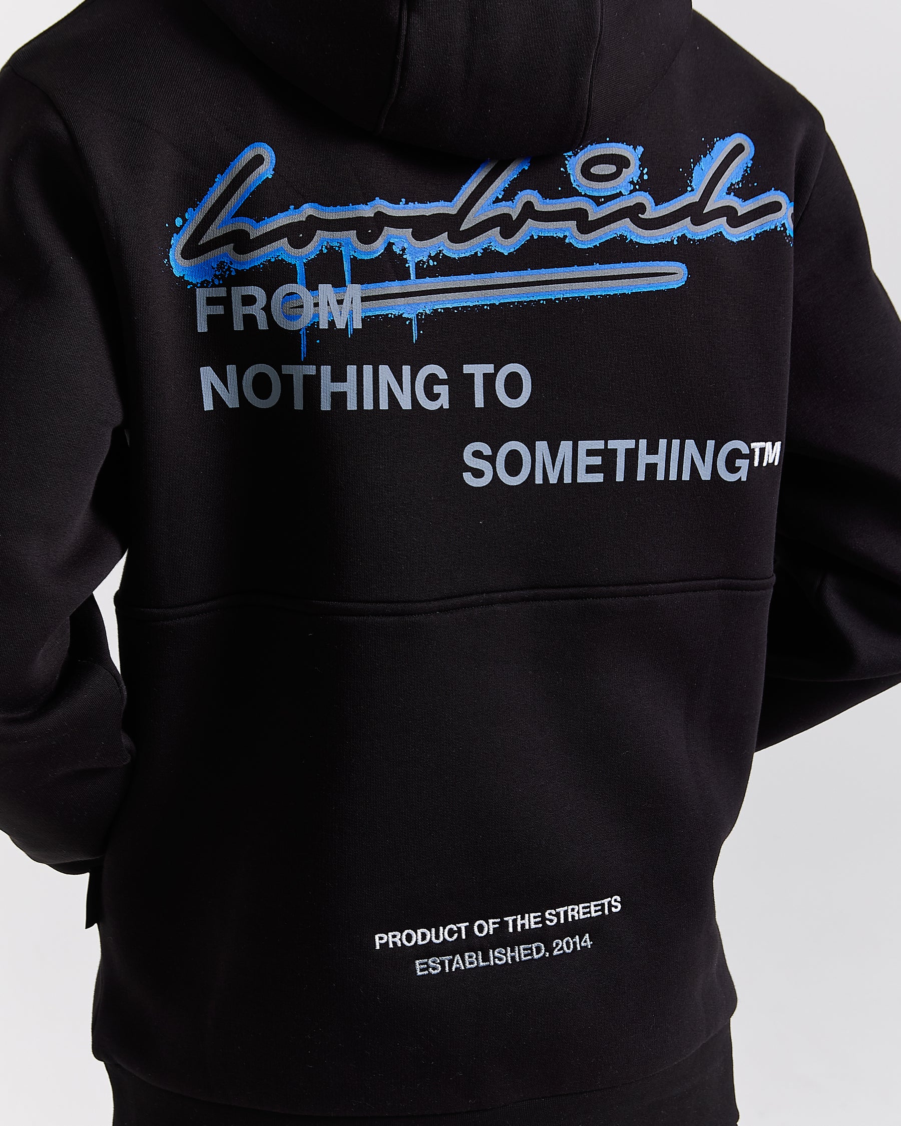 Splatter Hoodie - Black/White/Blue