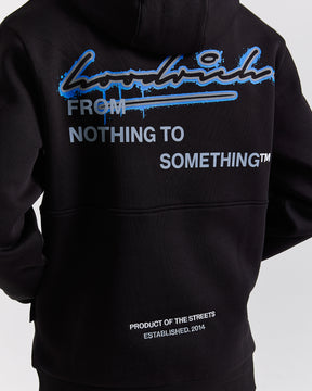 Splatter Hoodie - Black/White/Blue