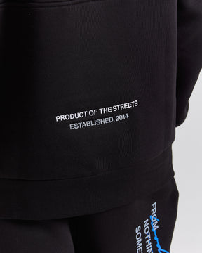 Splatter Hoodie - Black/White/Blue