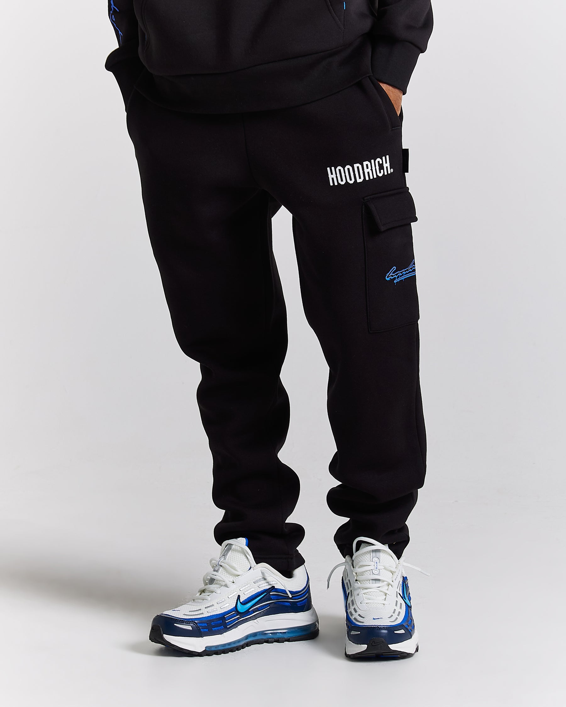 Splatter Joggers - Black/White/Blue