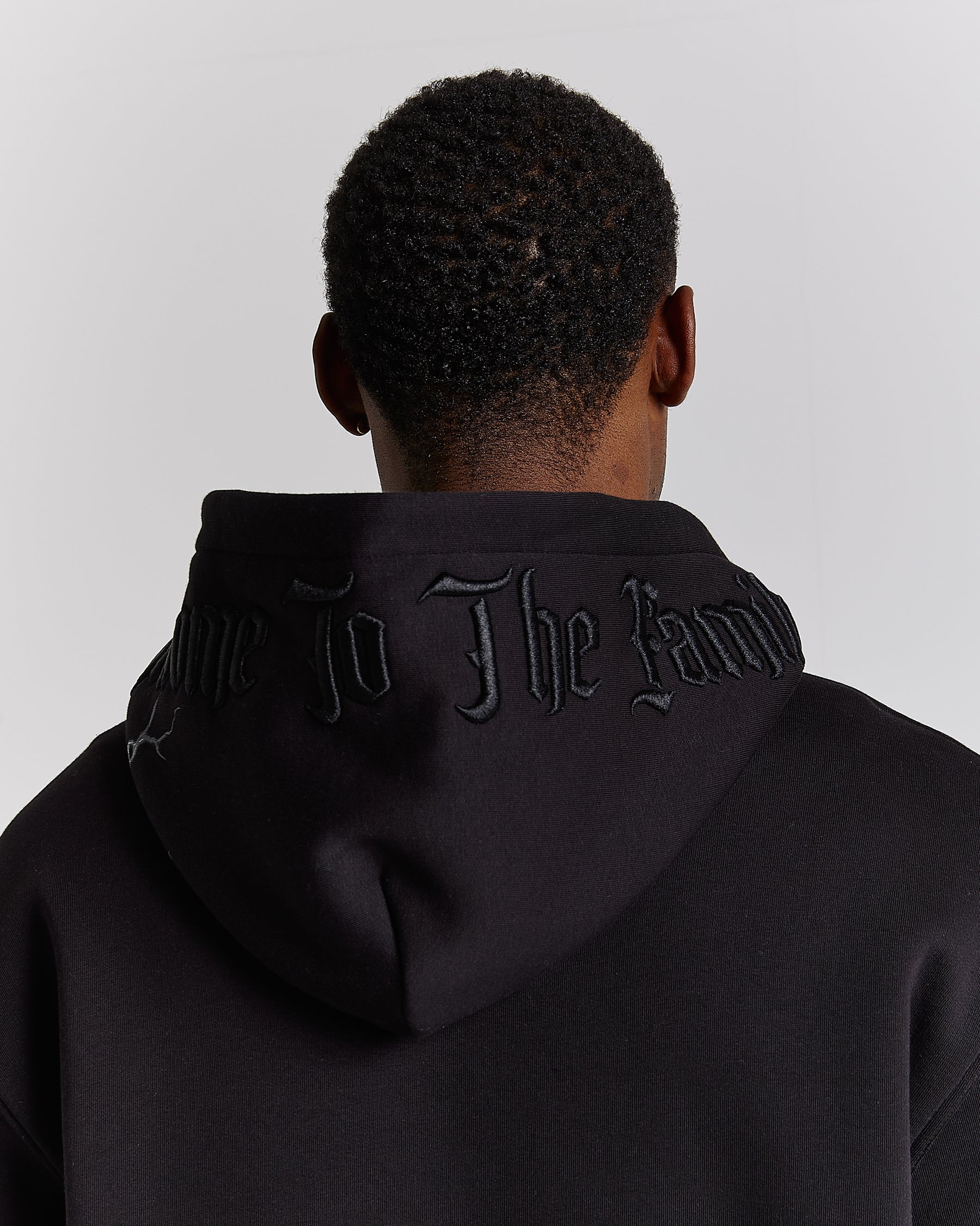 Dark Oversized Zip Hoodie - Black/White
