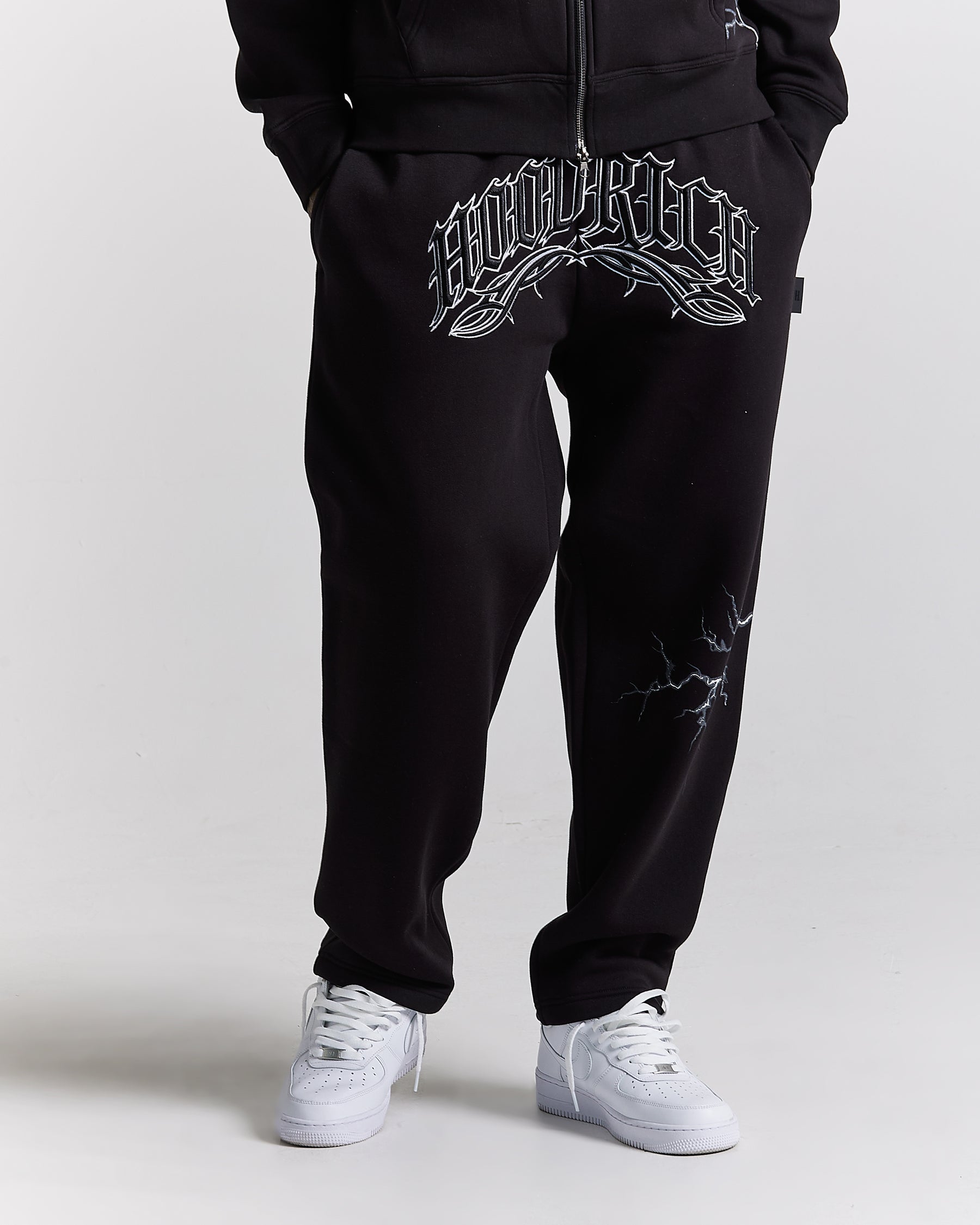 Dark Oversized Joggers - Black/White