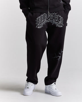 Dark Oversized Joggers - Black/White