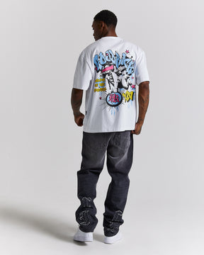 Segraff Oversized T-Shirt - White/Blue/Pink/Yellow