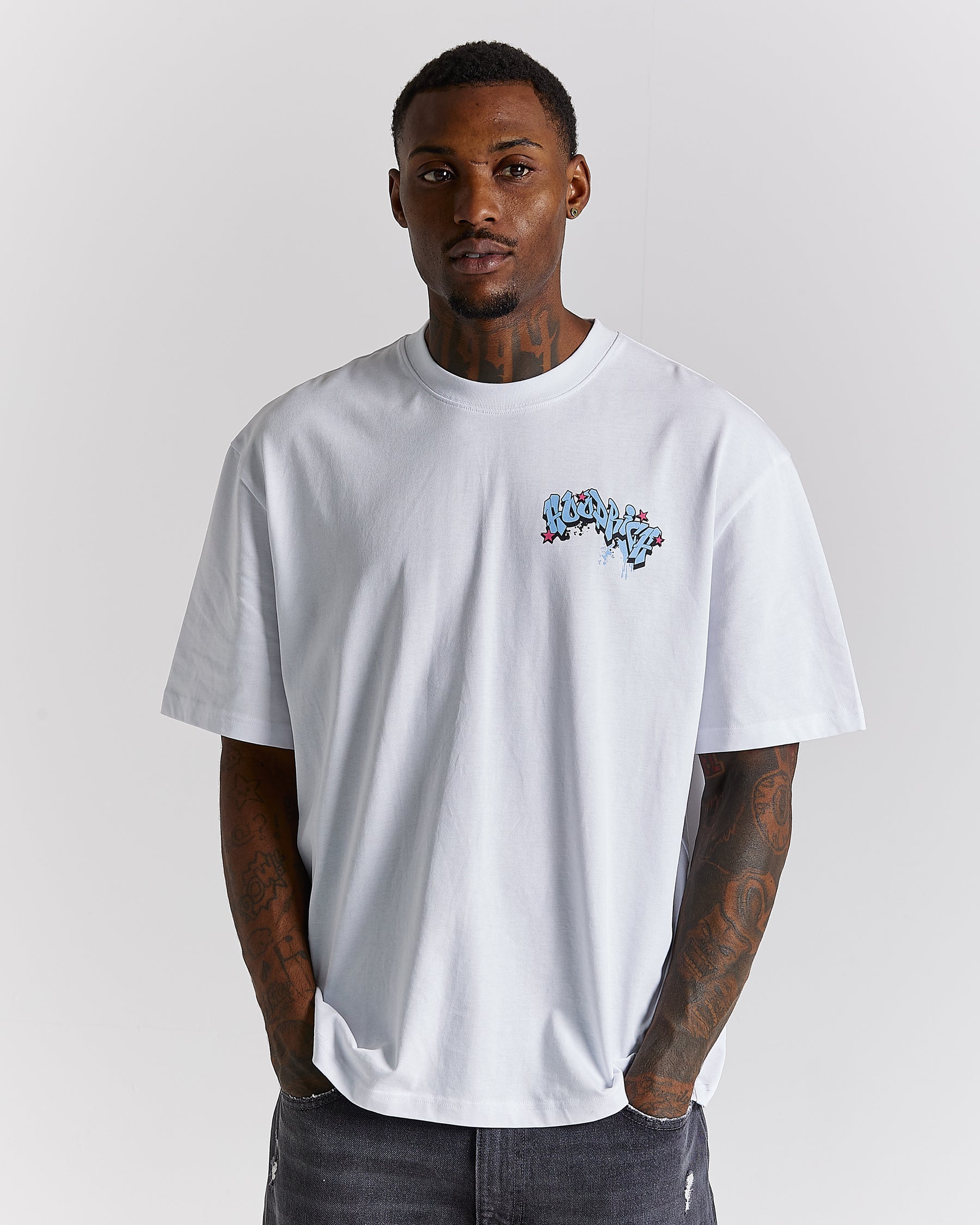 Segraff Oversized T-Shirt - White/Blue/Pink/Yellow