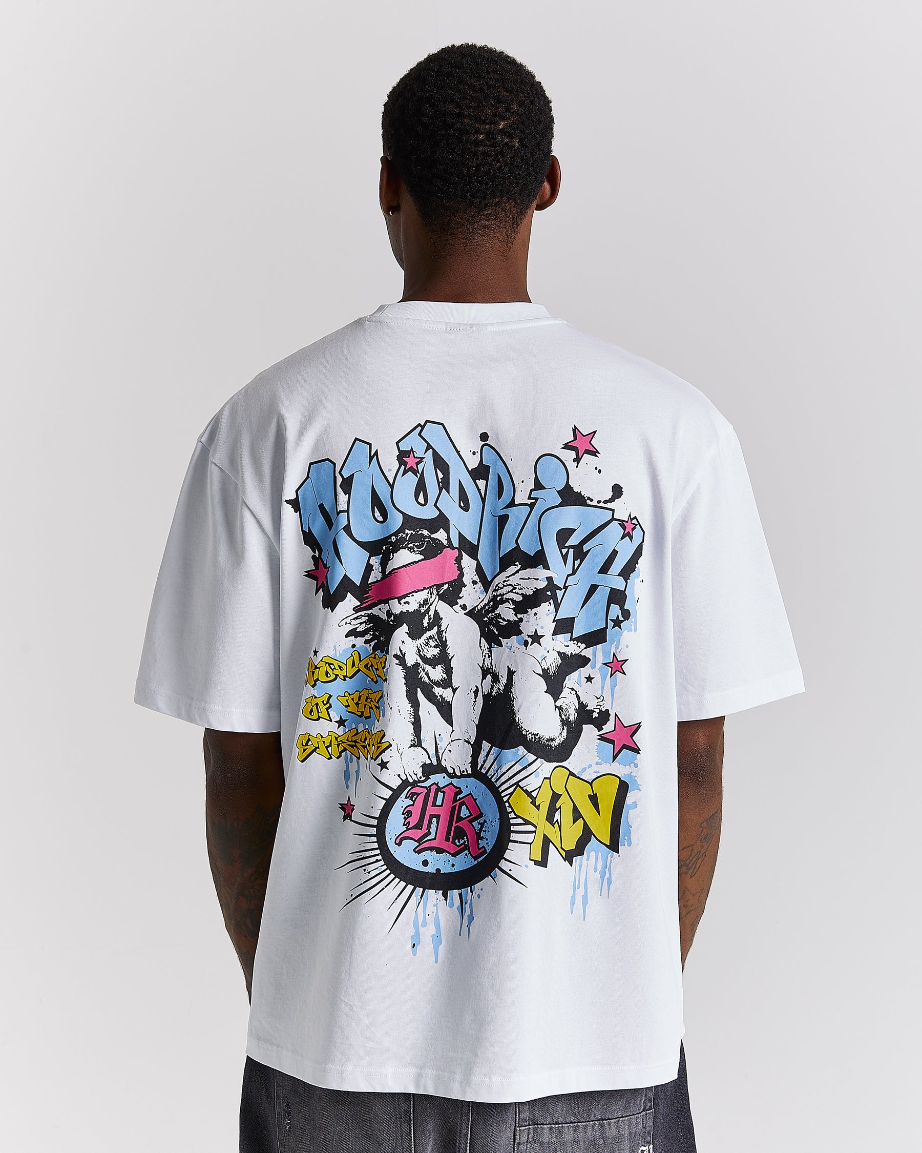 Segraff Oversized T-Shirt - White/Blue/Pink/Yellow