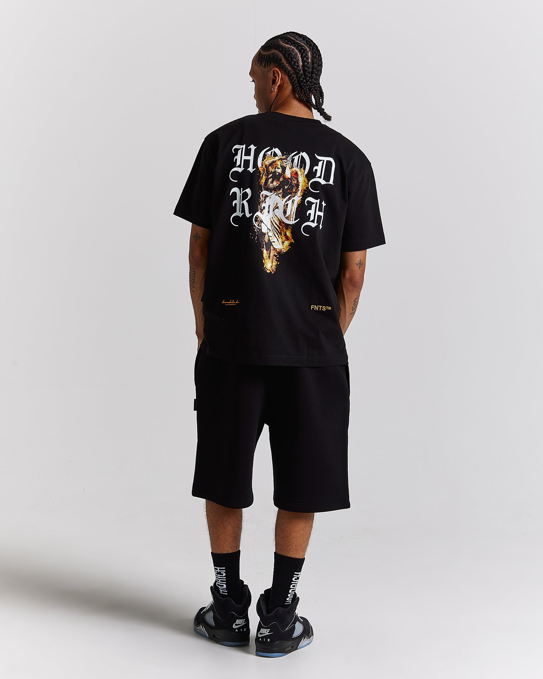 Galaxy Oversized Shorts - Black/White