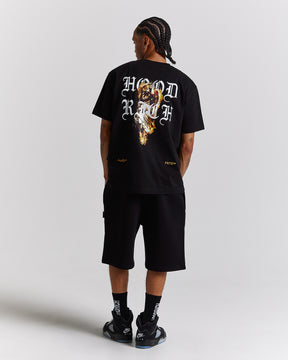 Galaxy Oversized Shorts - Black/White