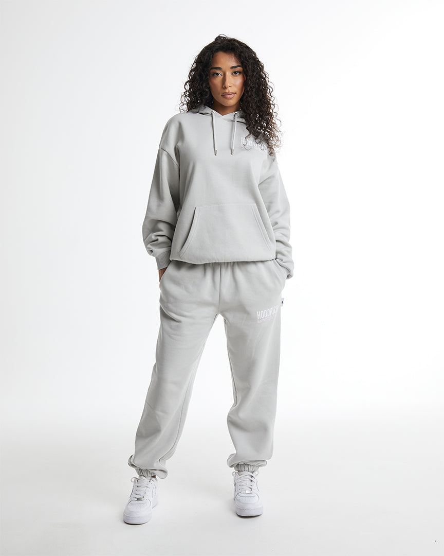 Flex Oversized Hoodie - Grey/White/Pink