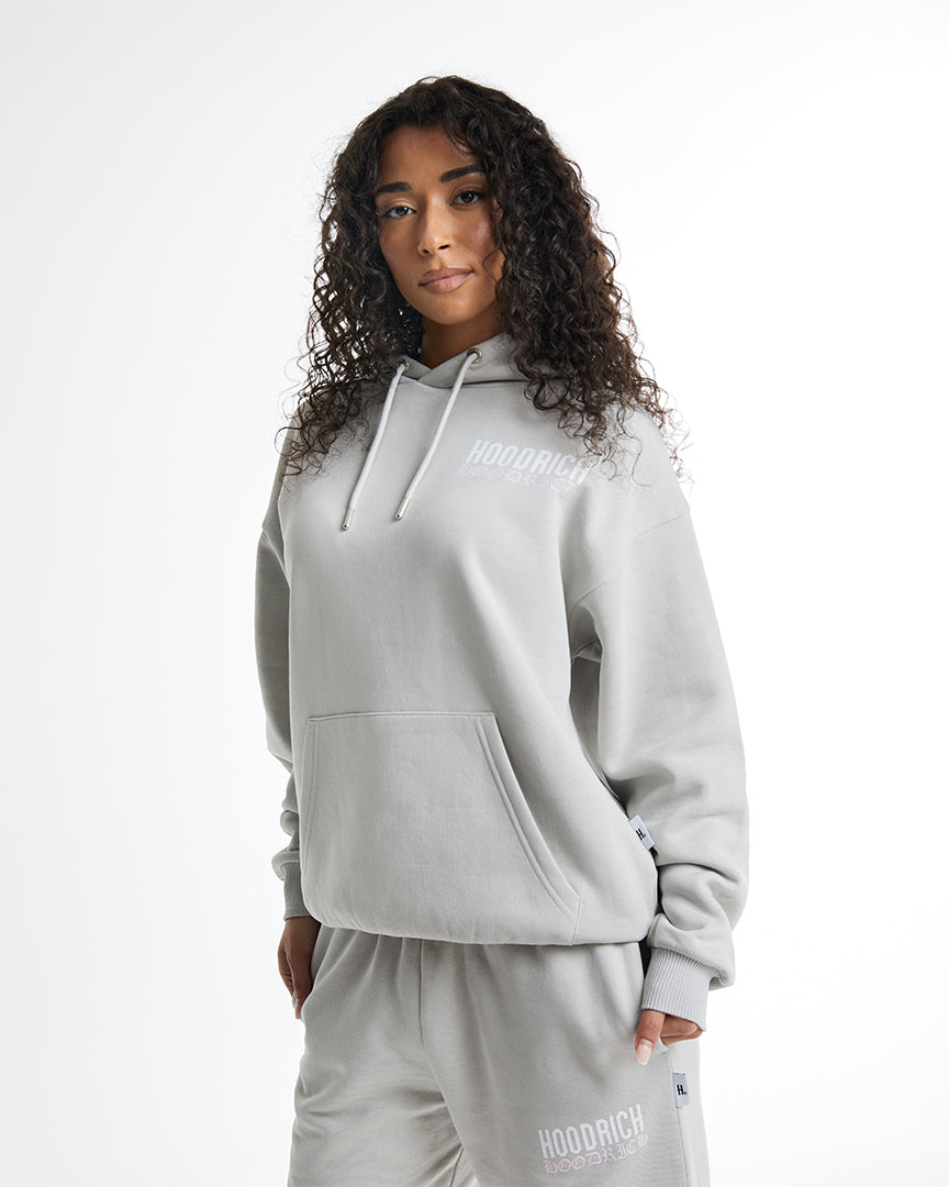 Flex Oversized Hoodie - Grey/White/Pink