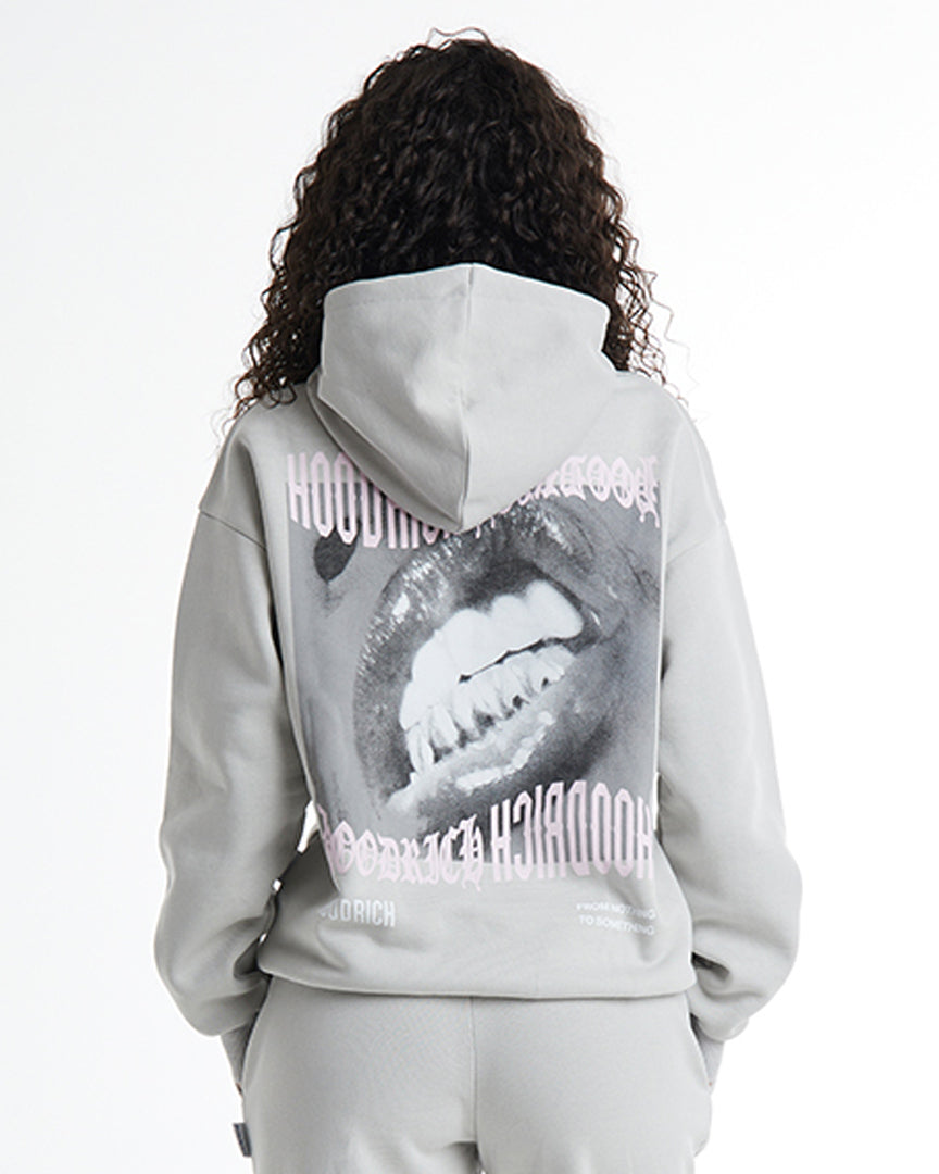 Flex Oversized Hoodie - Grey/White/Pink