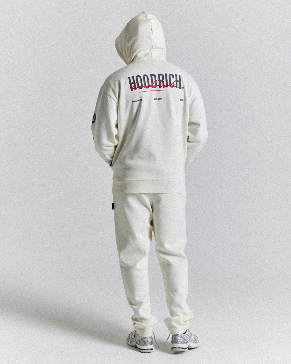 Φούτερ με φερμουάρ Fusion - Off White/Γκρι/Κόκκινο