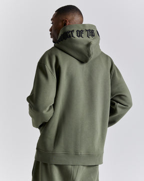 Ritual Oversized Zip Hoodie - Khaki Green/Black