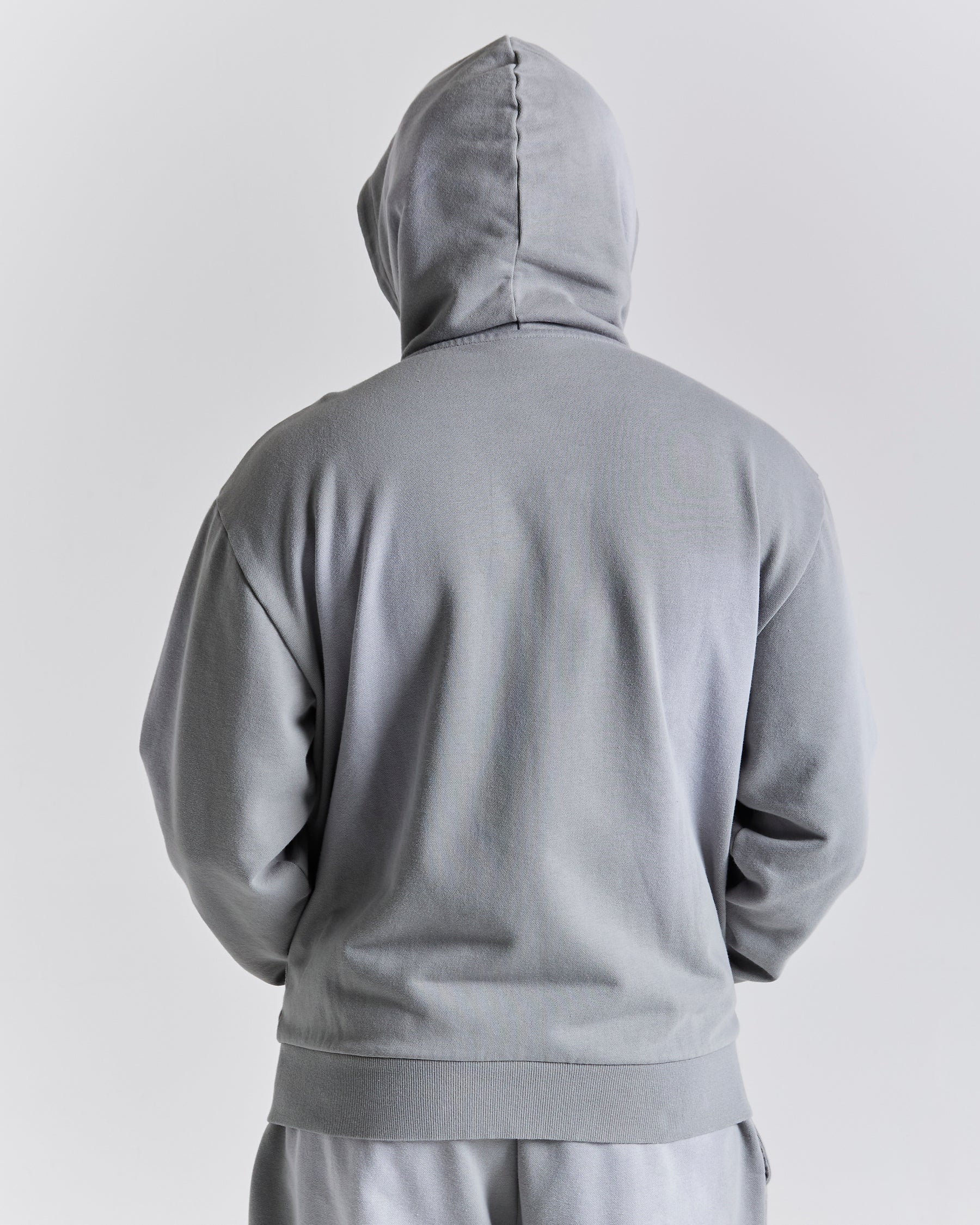 Ember Oversized Zip Hoodie - Grey/White