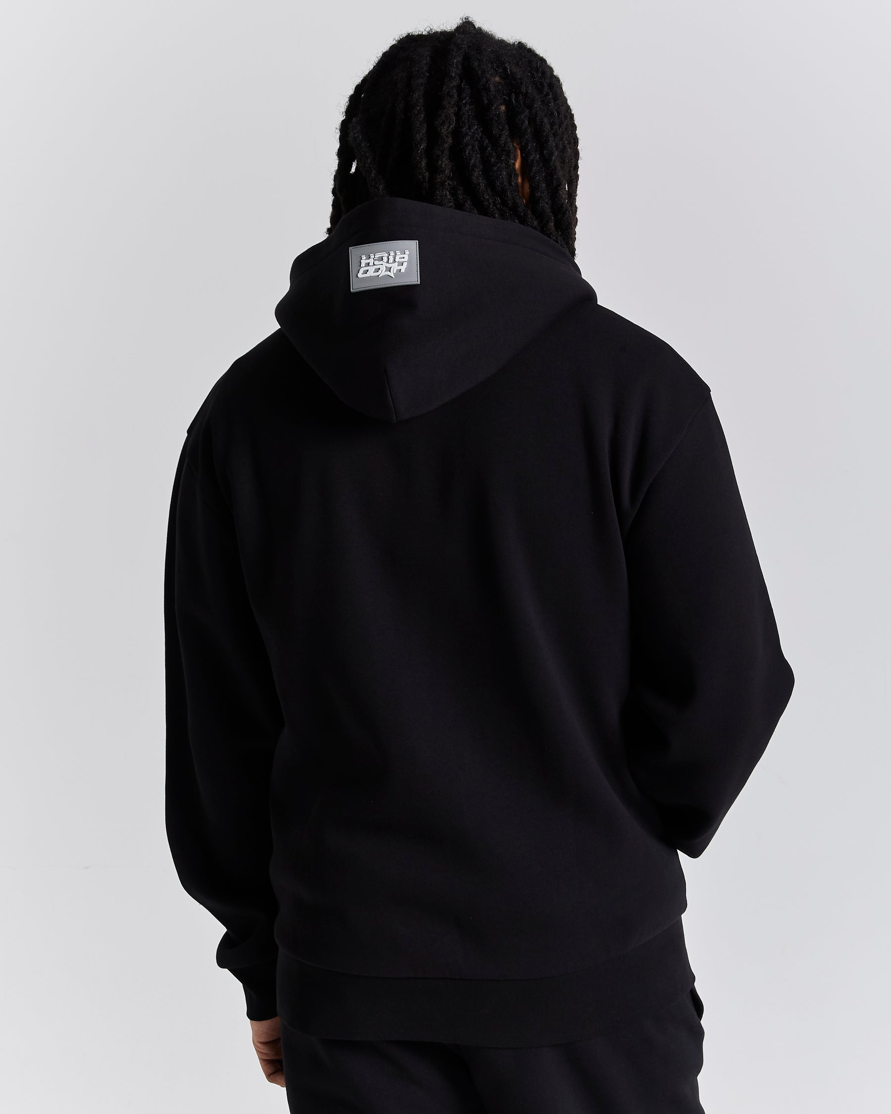 Obscure Oversized Zip Hoodie - Black/White/Blue