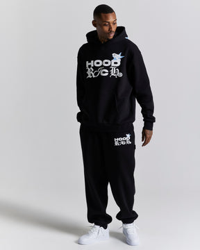 Surveillance Oversized Jogger - Black/White/Blue