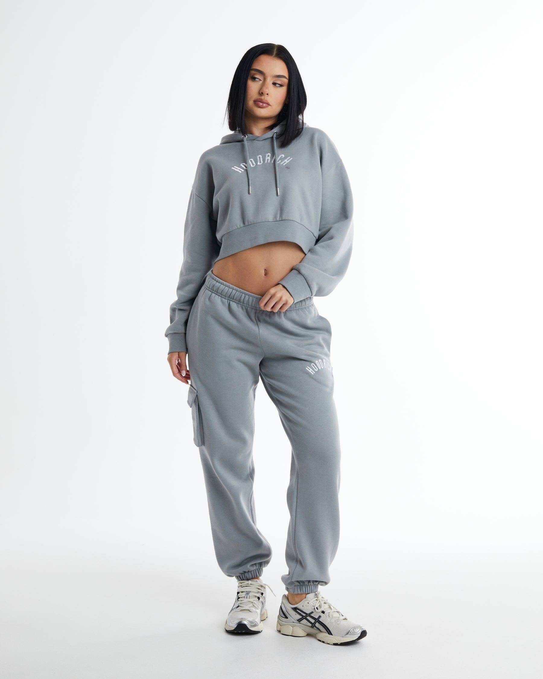 Calor Cropped Hoodie - Grey