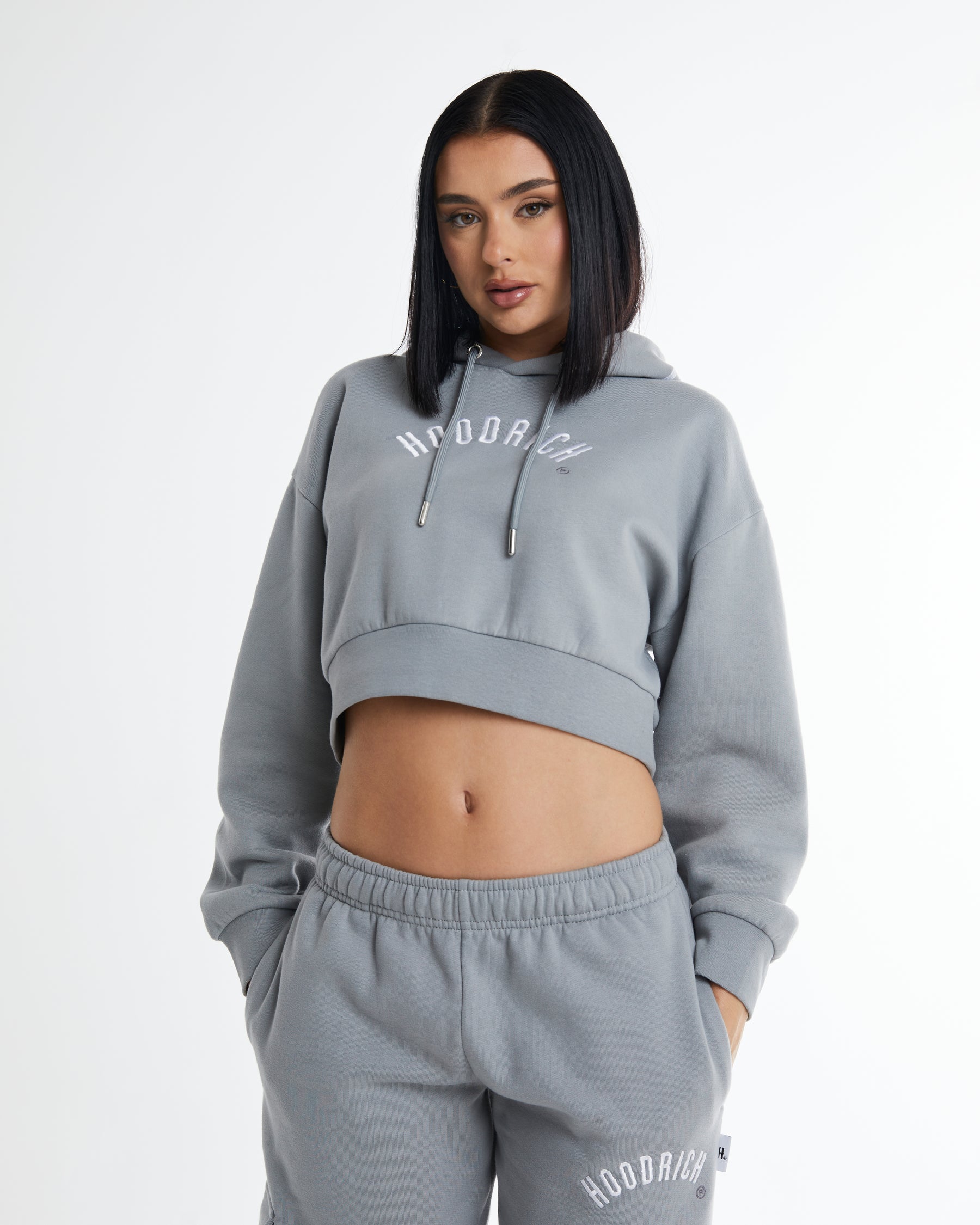 Calor Cropped Hoodie - Grey