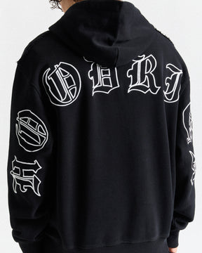 Helix Oversized Hoodie - Black/White