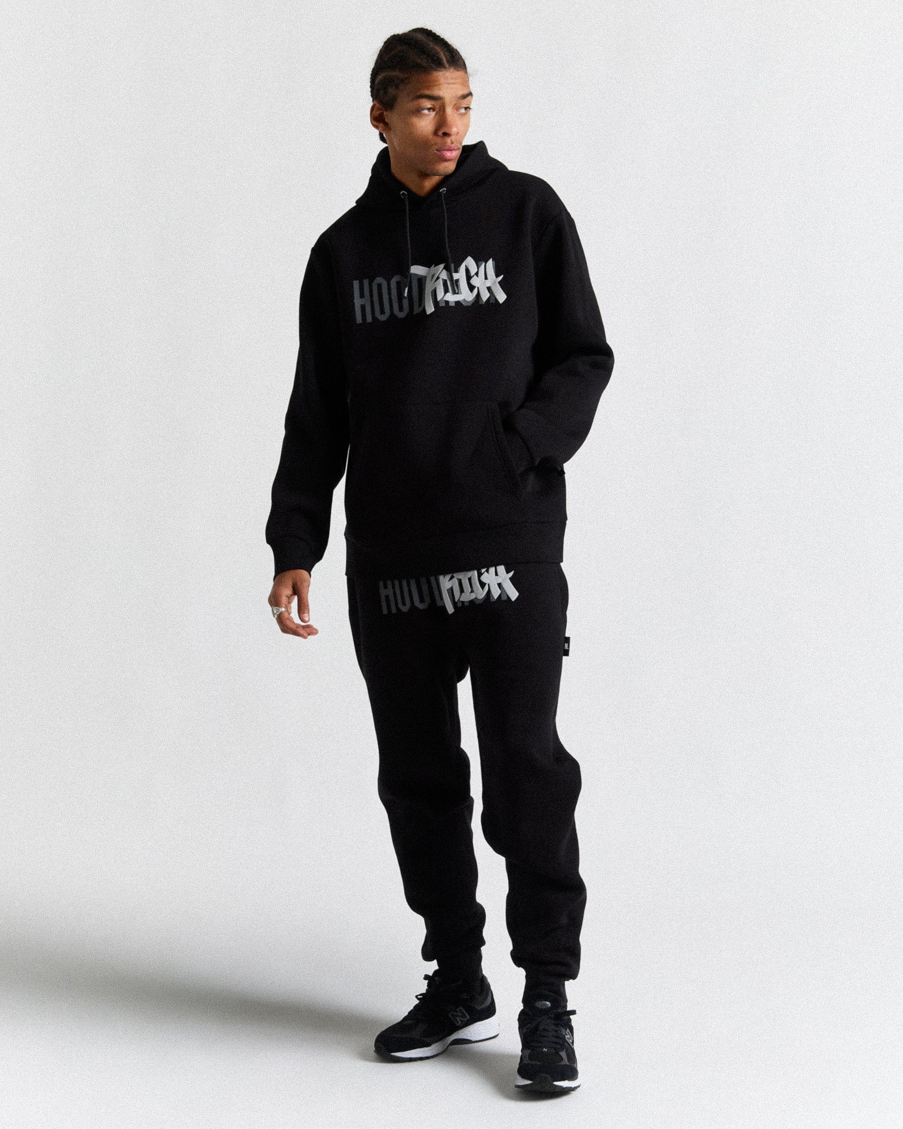 Graffiti Hoodie - Black/Greys