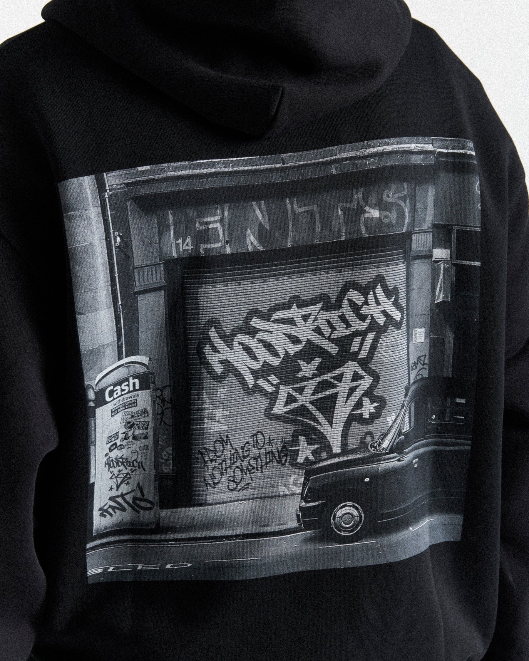 Graffiti Shutter Hoodie - Black/Grey