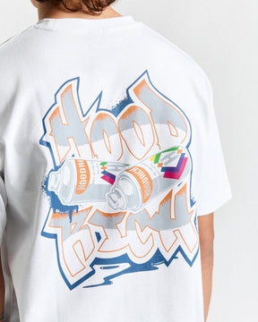 Graffiti Spray T-Shirt - White/Orange