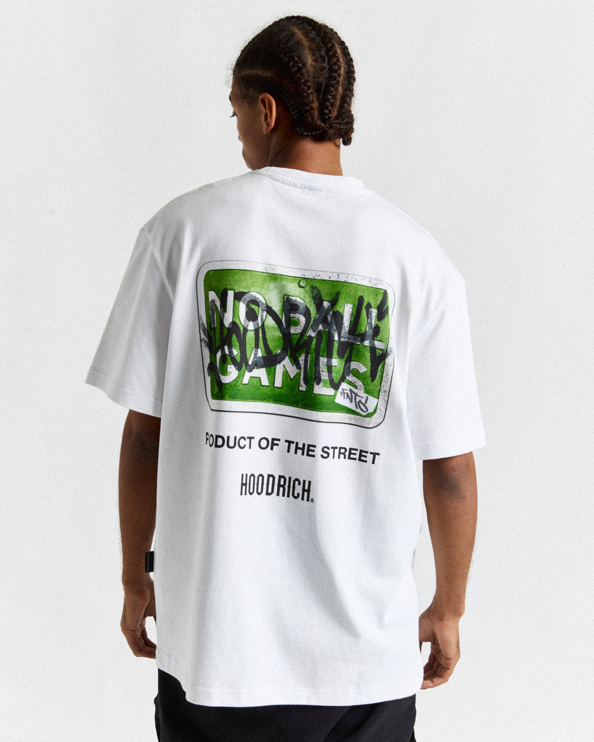 Graffiti No Ball Games T-Shirt - White/Black/Green