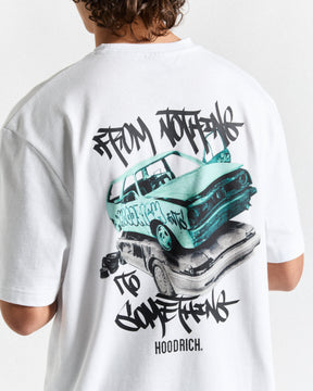 Graffiti Car T-Shirt - White/Black/Blue