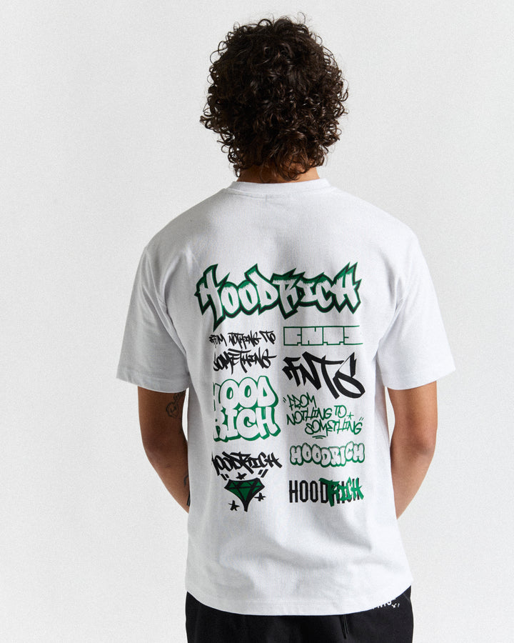 Graffiti Tag T-Shirt - White/Green/Black