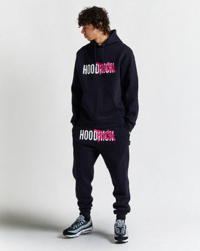 Graffiti Hoodie - Navy/White/Pink