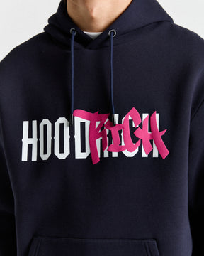 Graffiti Hoodie - Navy/White/Pink