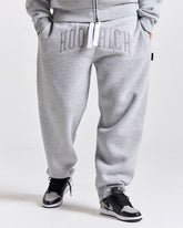 Varsite Oversized Wide Leg Joggers - Grey/White