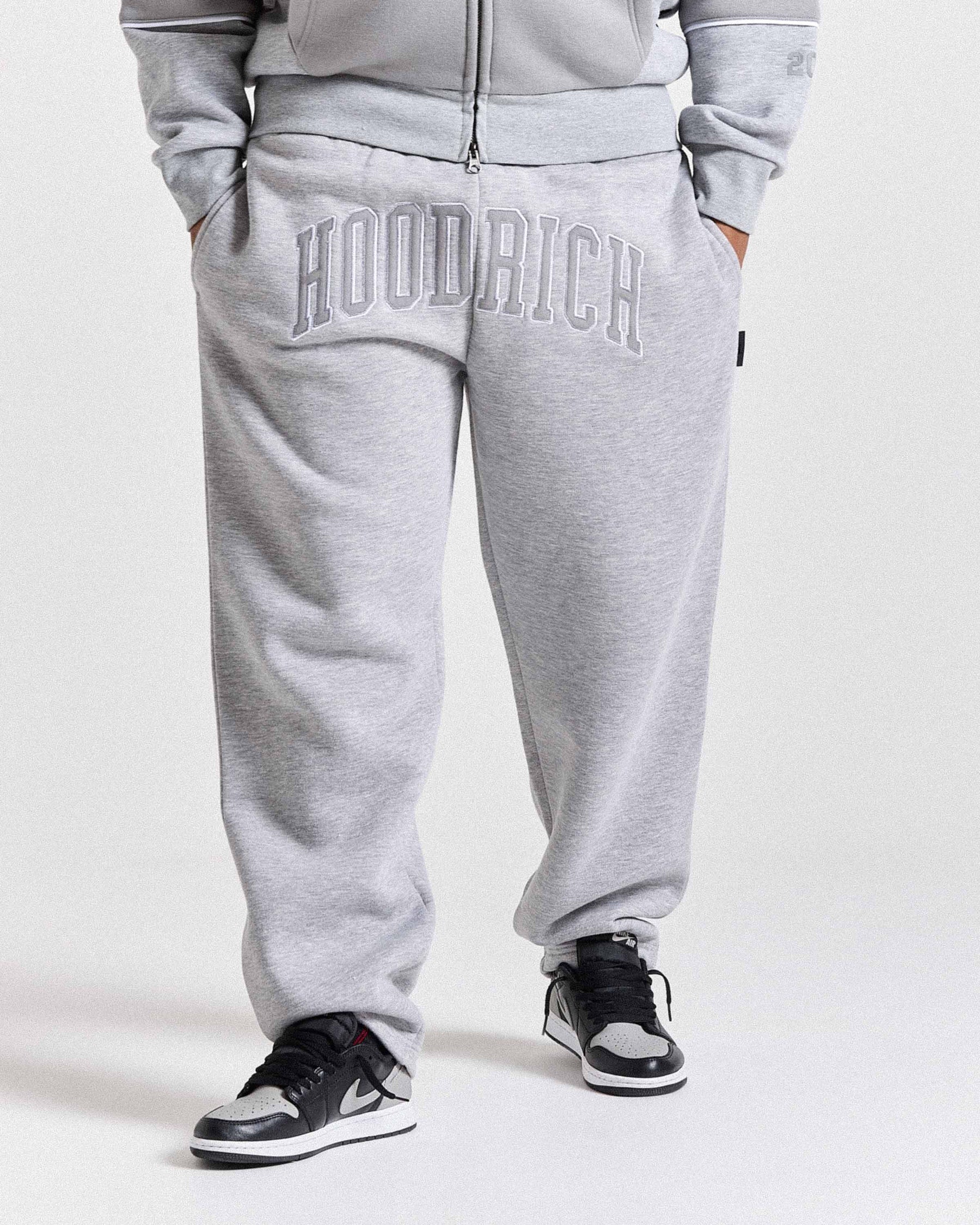 Varsite Oversized Wide Leg Joggers - Grey/White