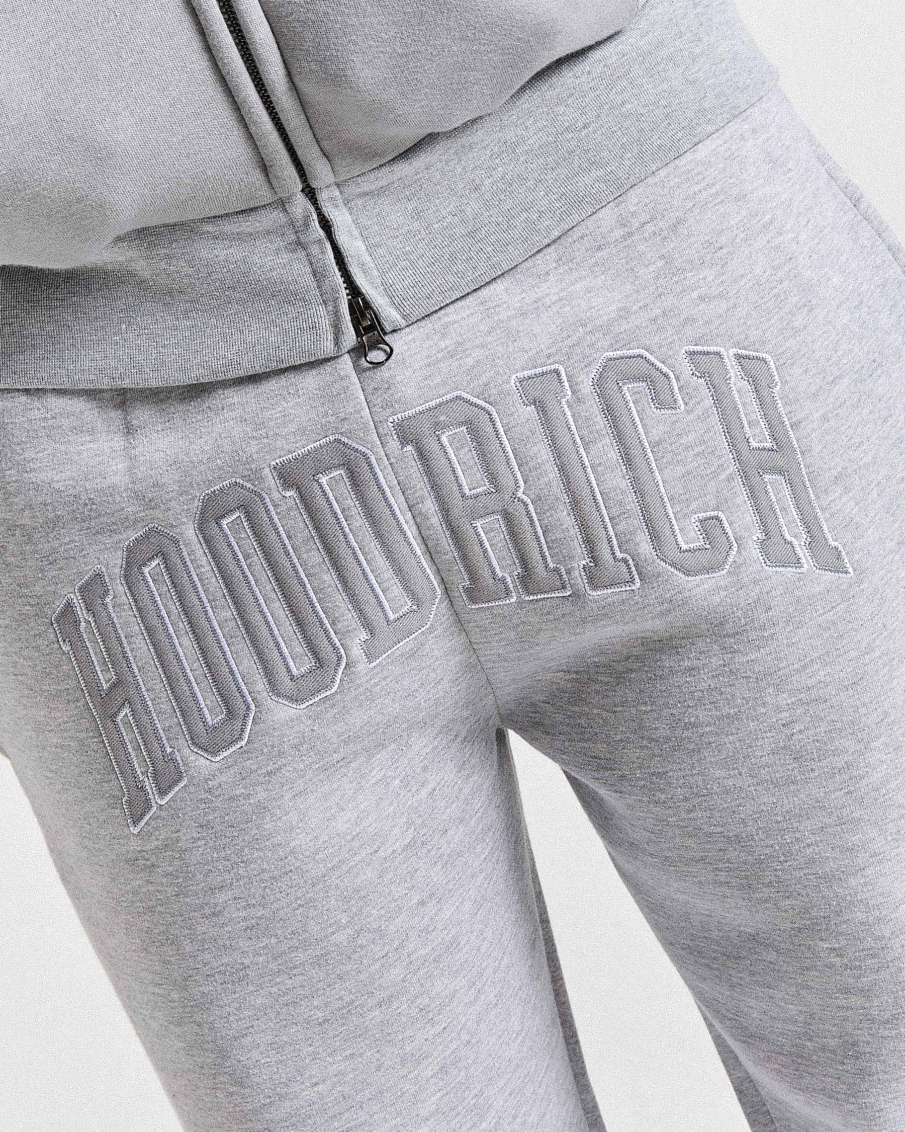 Varsite Oversized Wide Leg Joggers - Grey/White