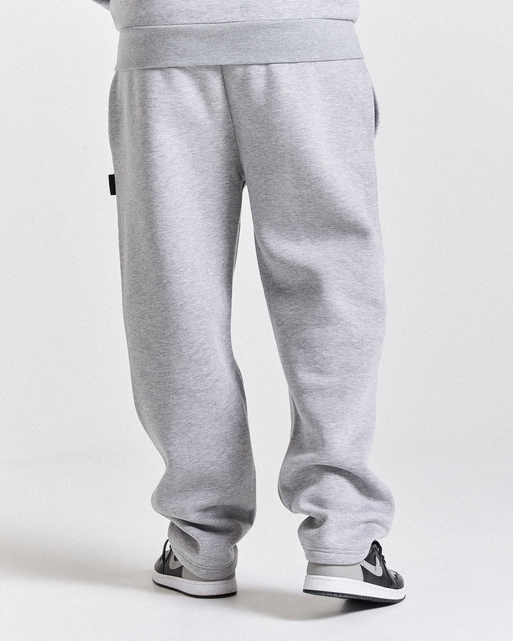 Varsite Oversized Wide Leg Joggers - Grey/White