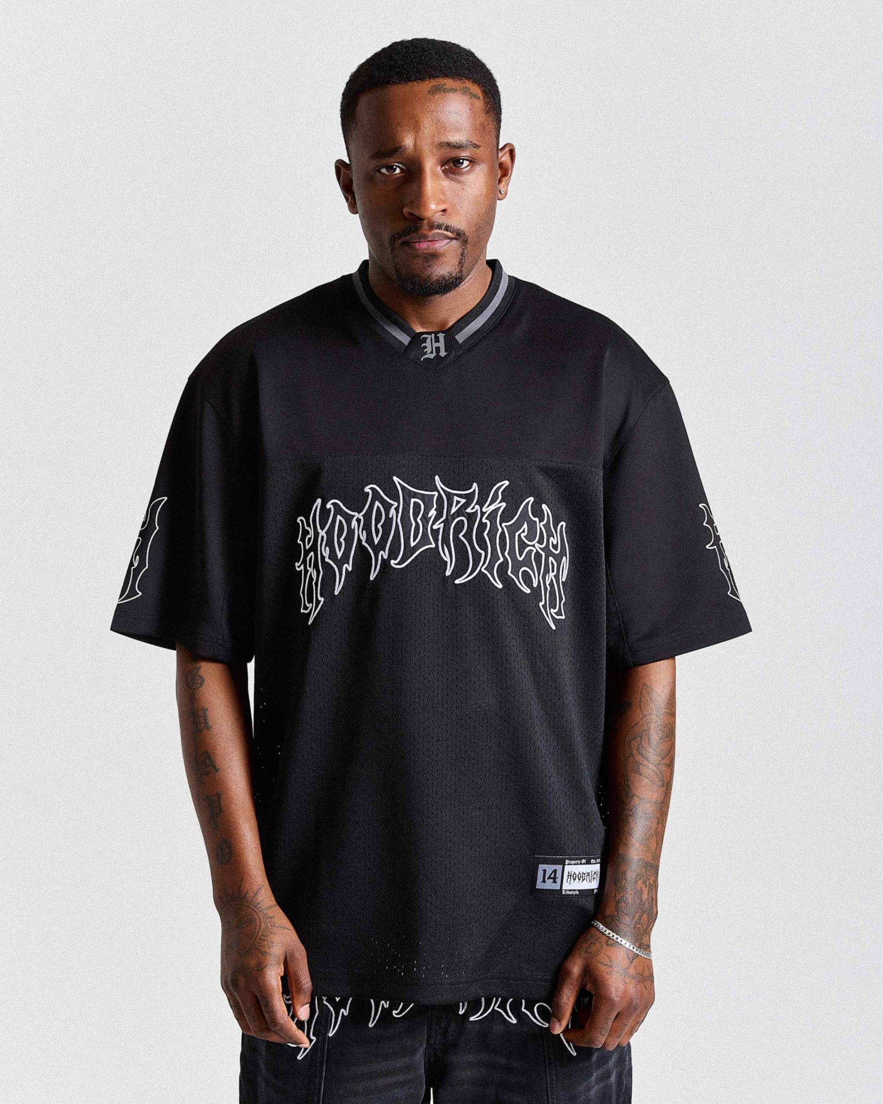 Spectral Oversized Mesh Jersey - Black/White