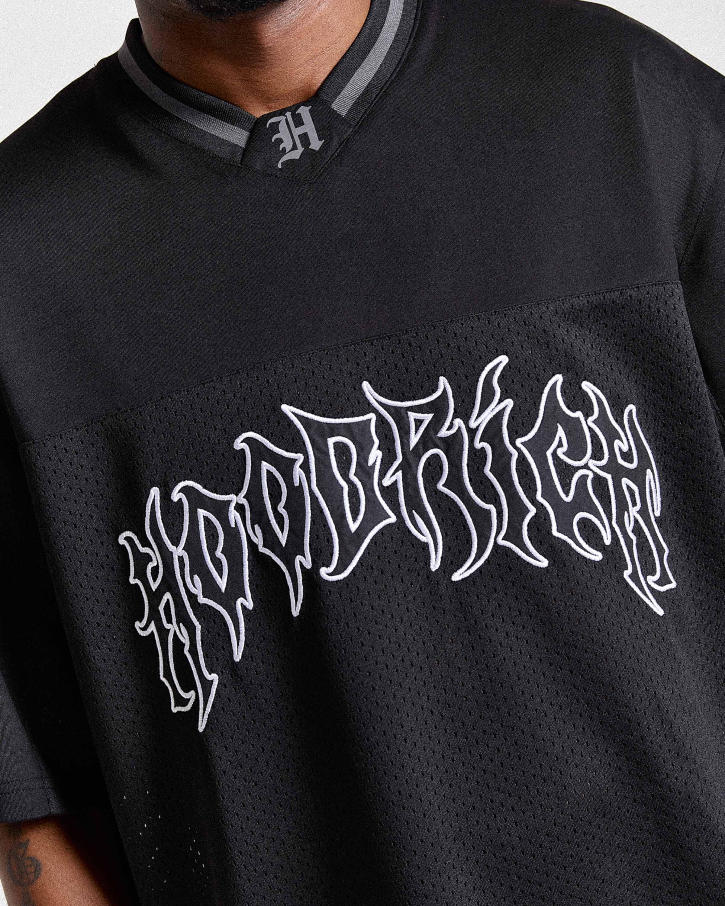 Spectral Oversized Mesh Jersey - Black/White