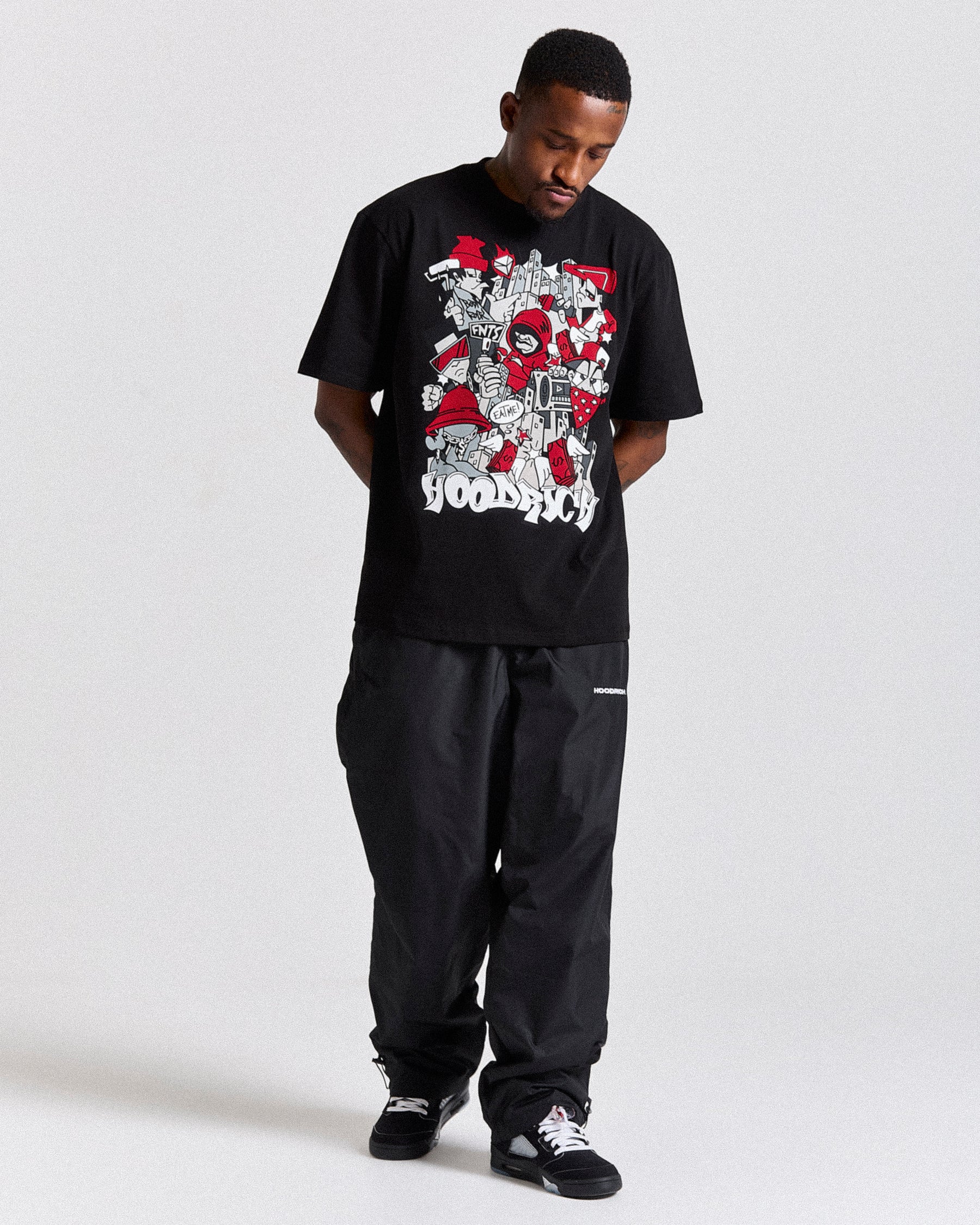 Mural Oversized T-Shirt - Black/Red