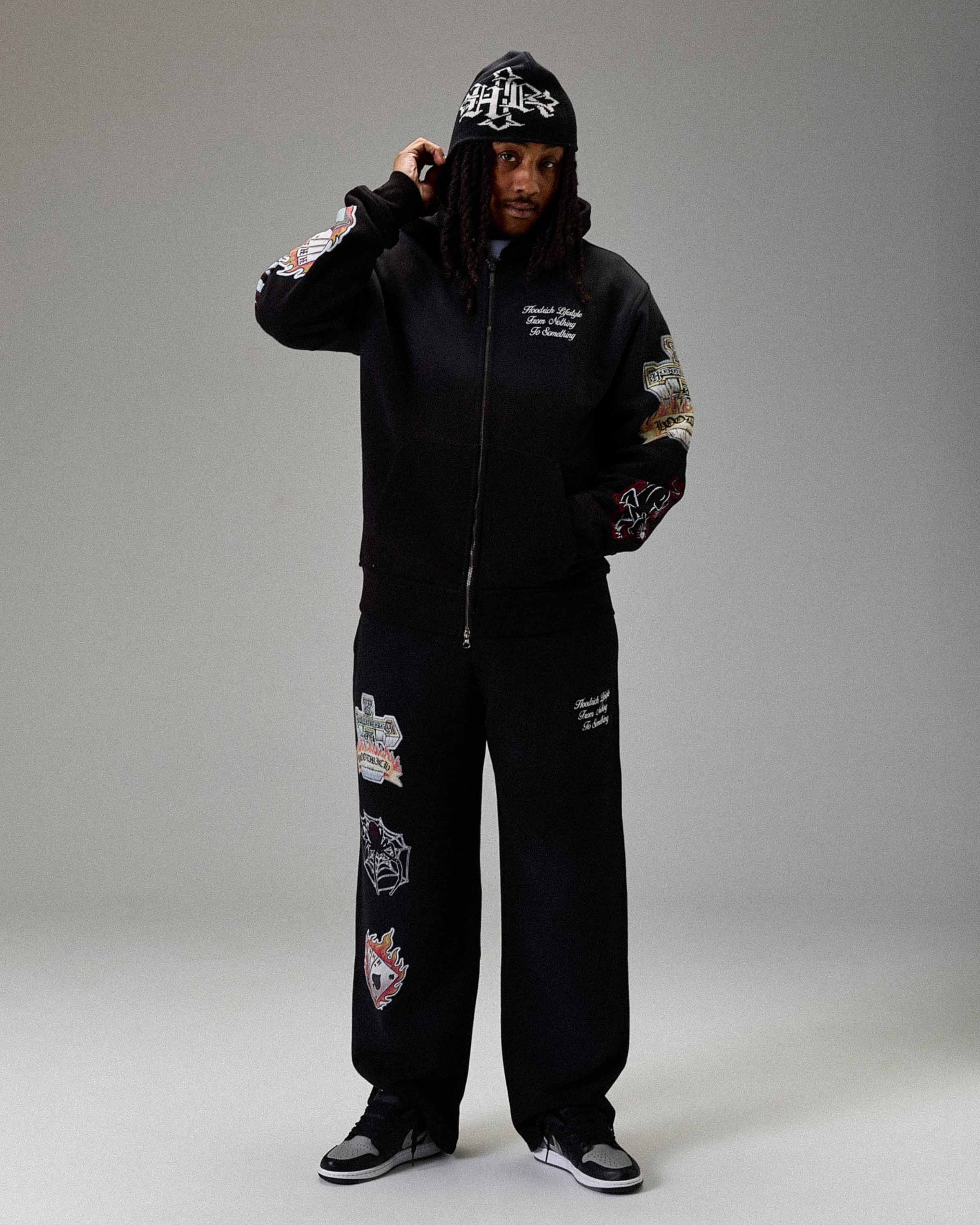 The Winner's Circle Phase Oversized Open Hem Joggers - Black