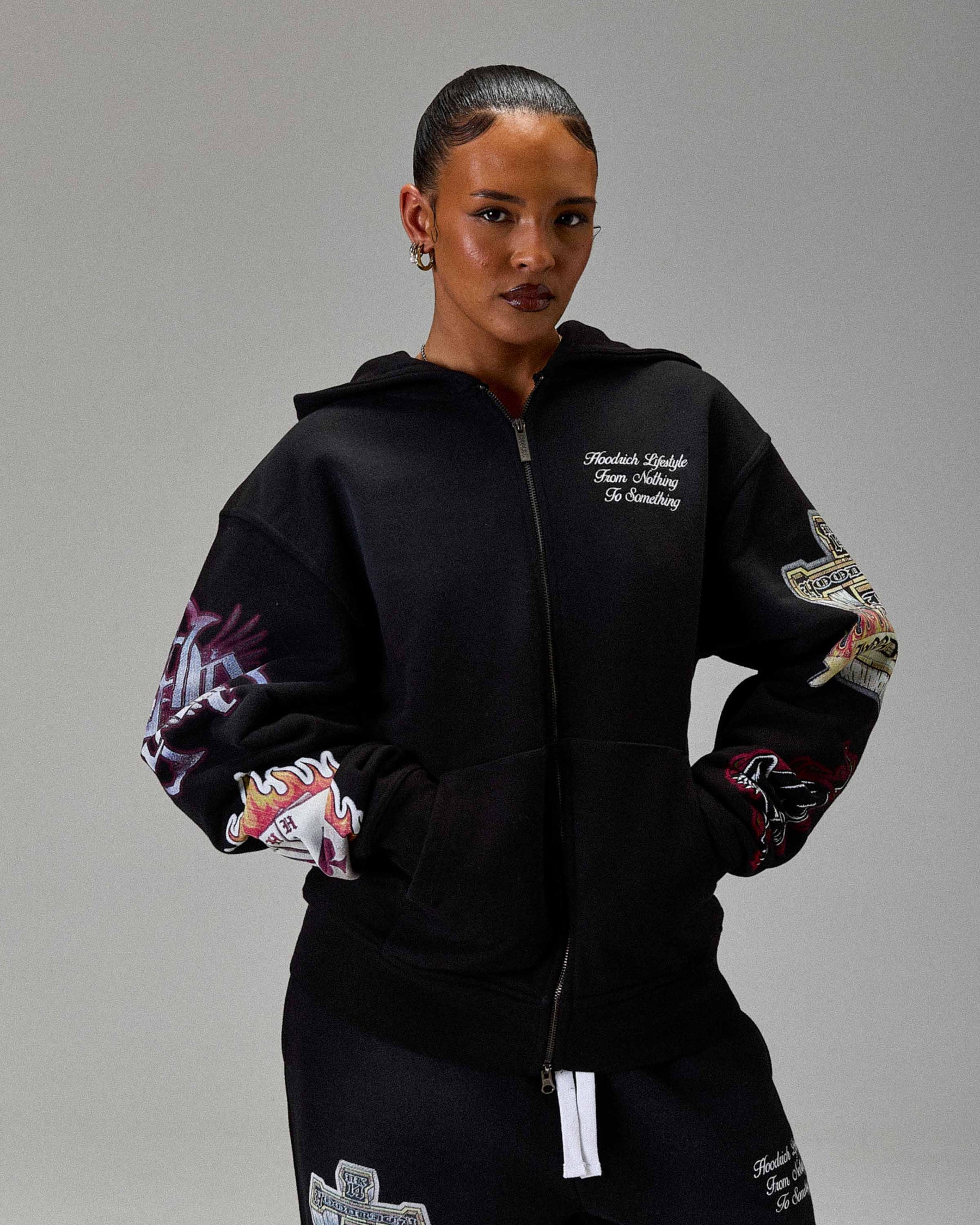 The Winner's Circle Phase Oversized Zip Hoodie - Black