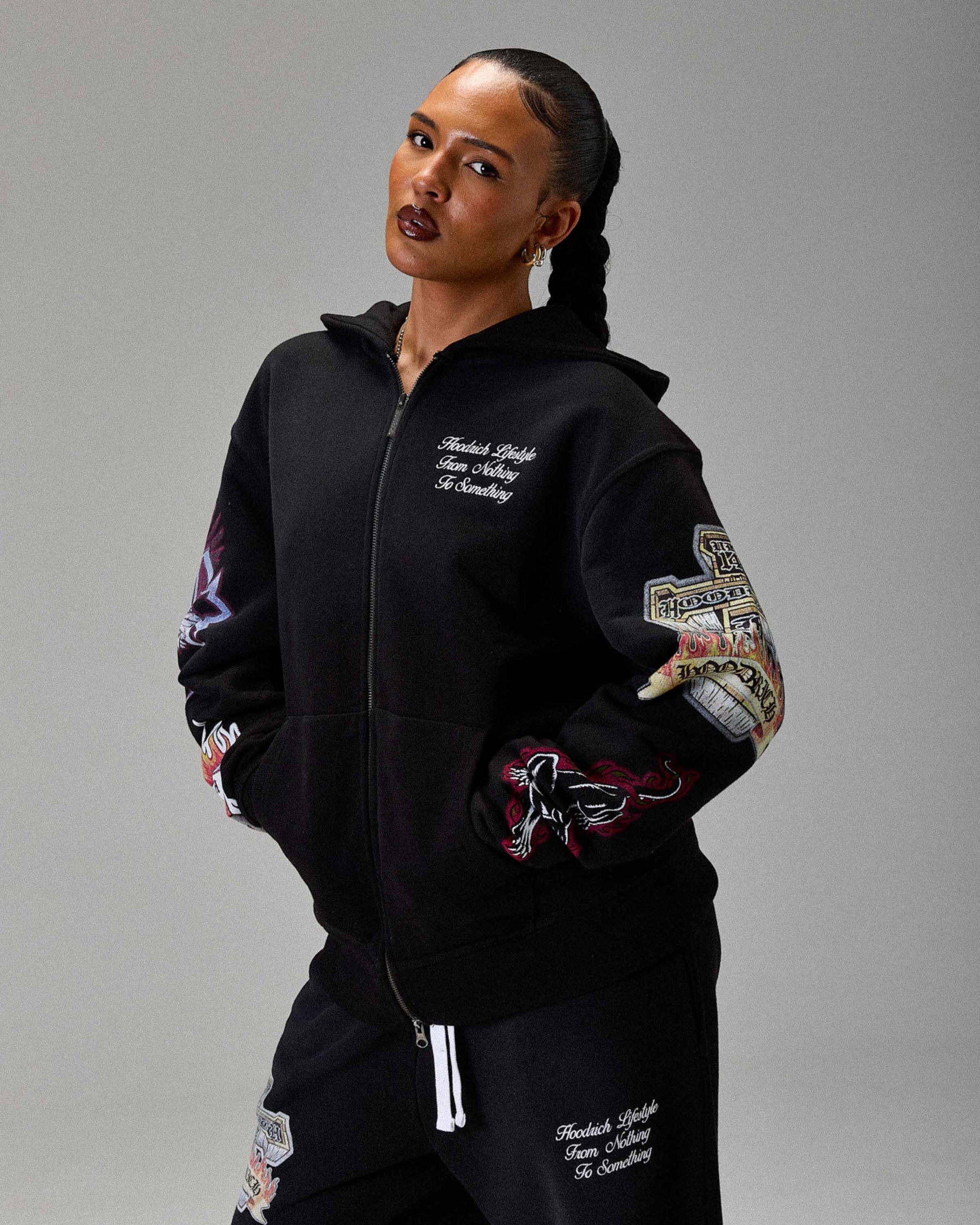 The Winner's Circle Phase Oversized Zip Hoodie - Black