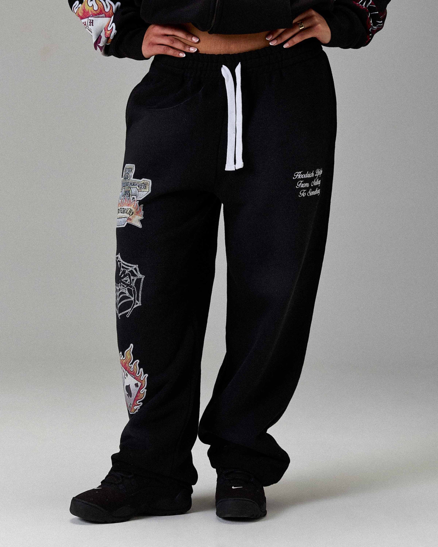 The Winner's Circle Phase Oversized Open Hem Joggers - Black