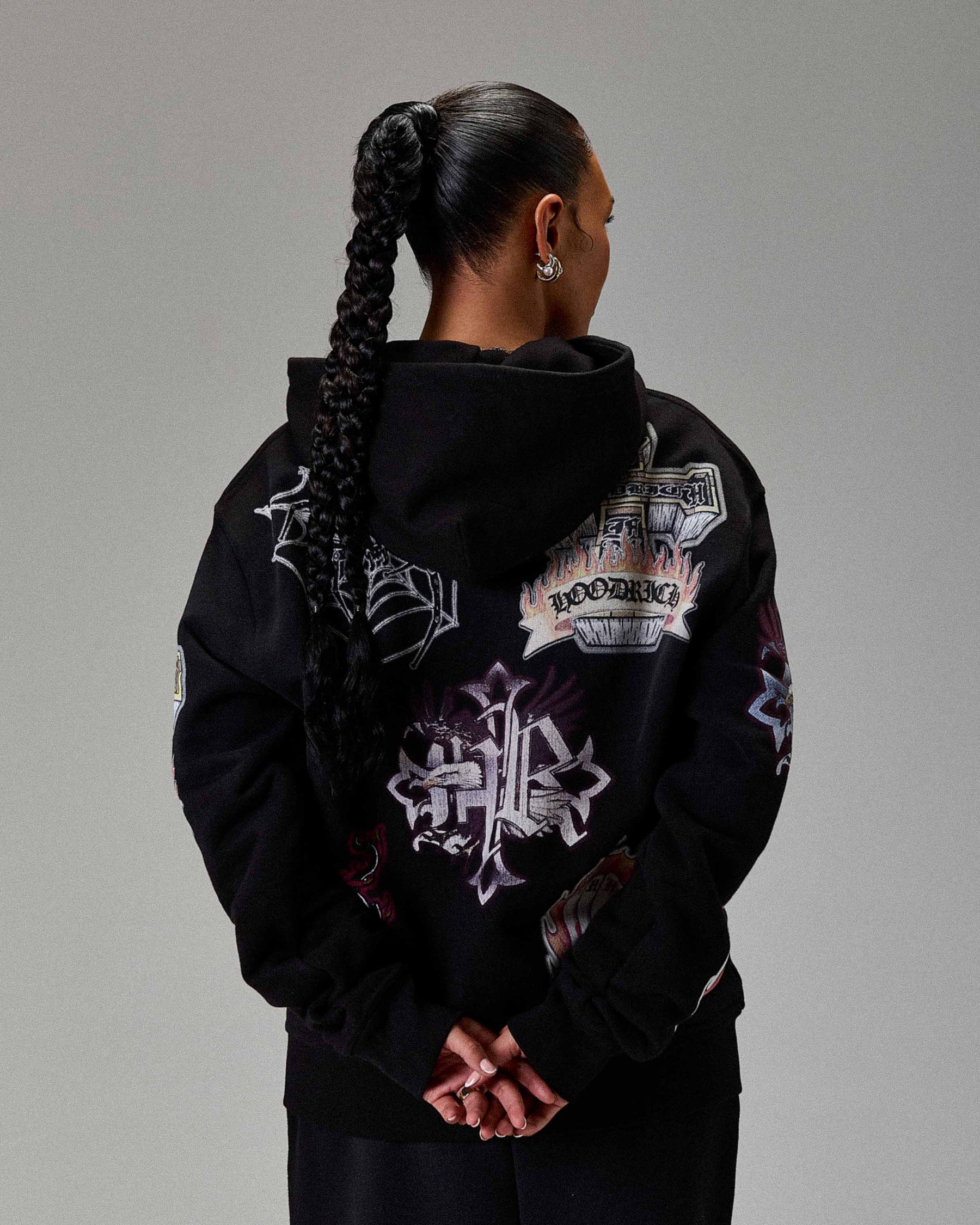 The Winner's Circle Phase Oversized Zip Hoodie - Black