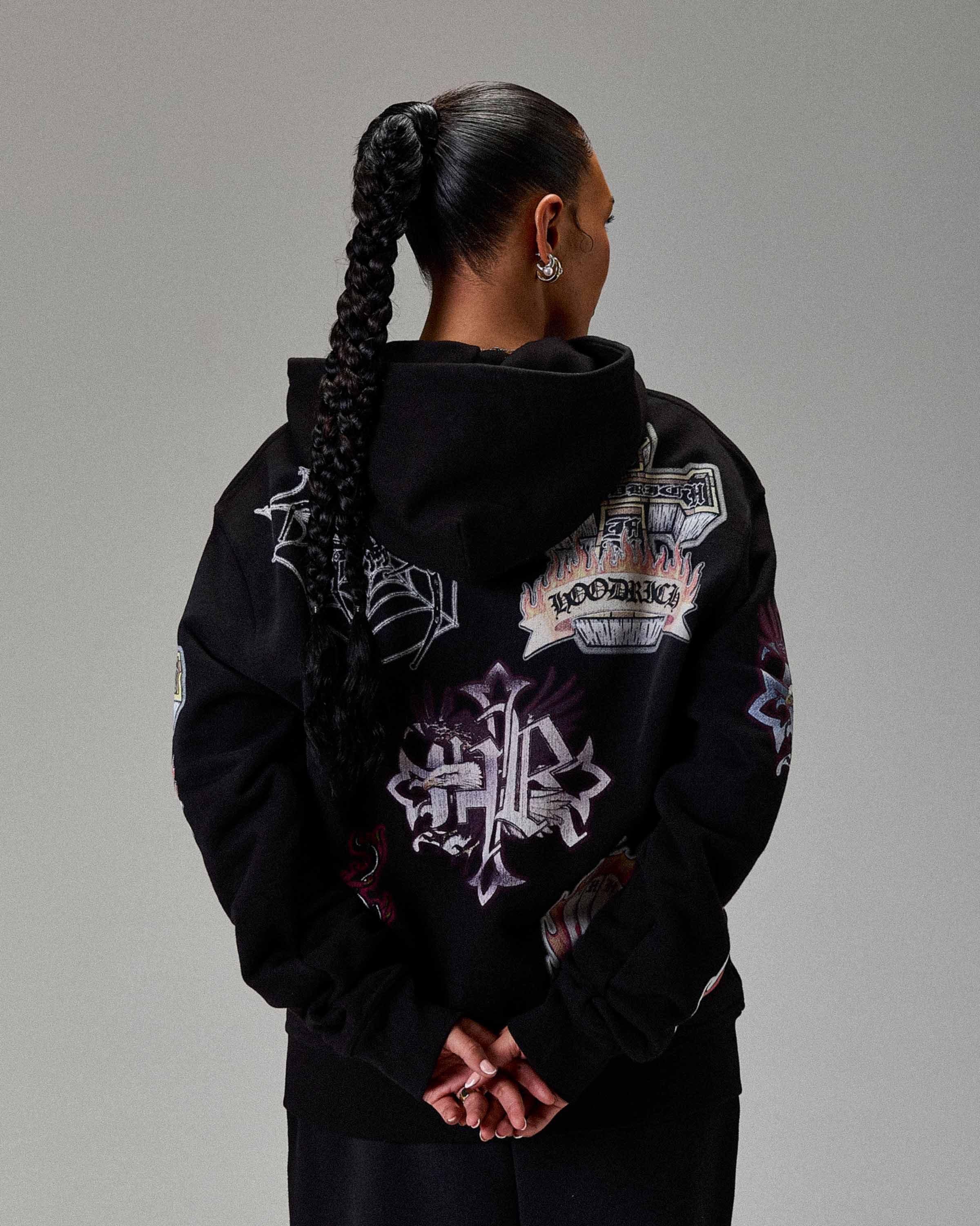 The Winner's Circle Phase Oversized Zip Hoodie - Black