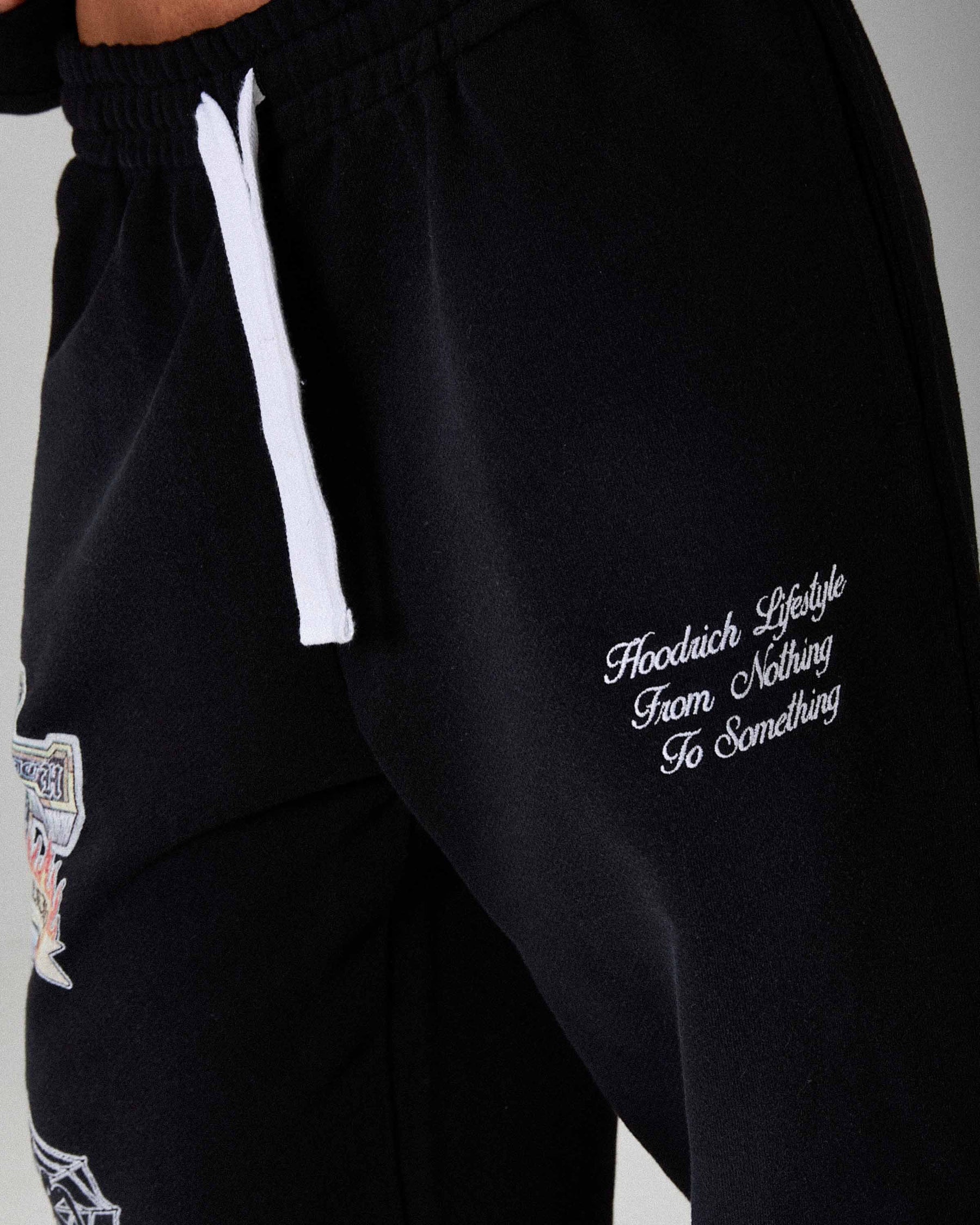 The Winner's Circle Phase Oversized Open Hem Joggers - Black