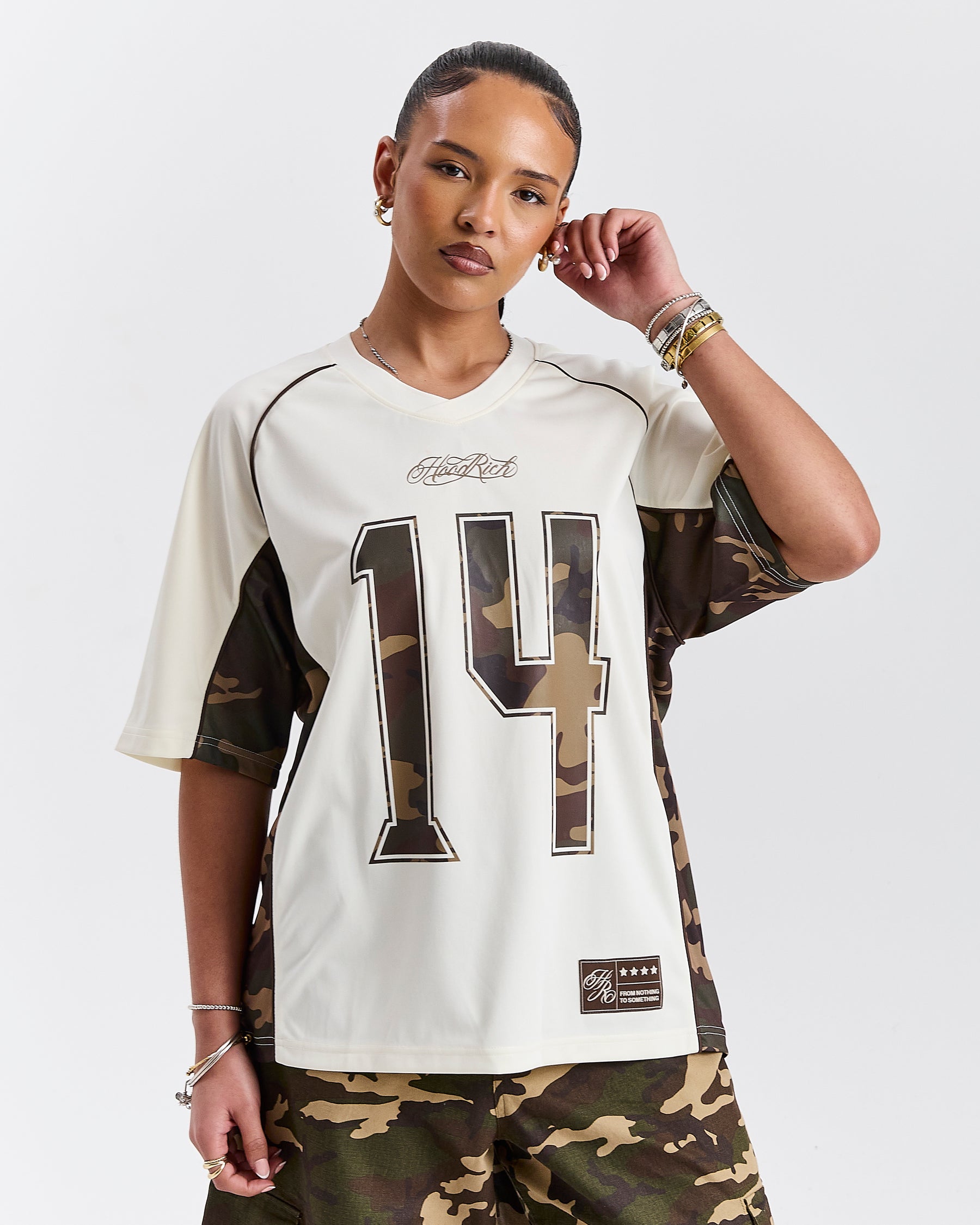 Field Oversized Jersey - White/Camo
