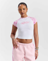 Field Fitted Tee - White/Pink Camo