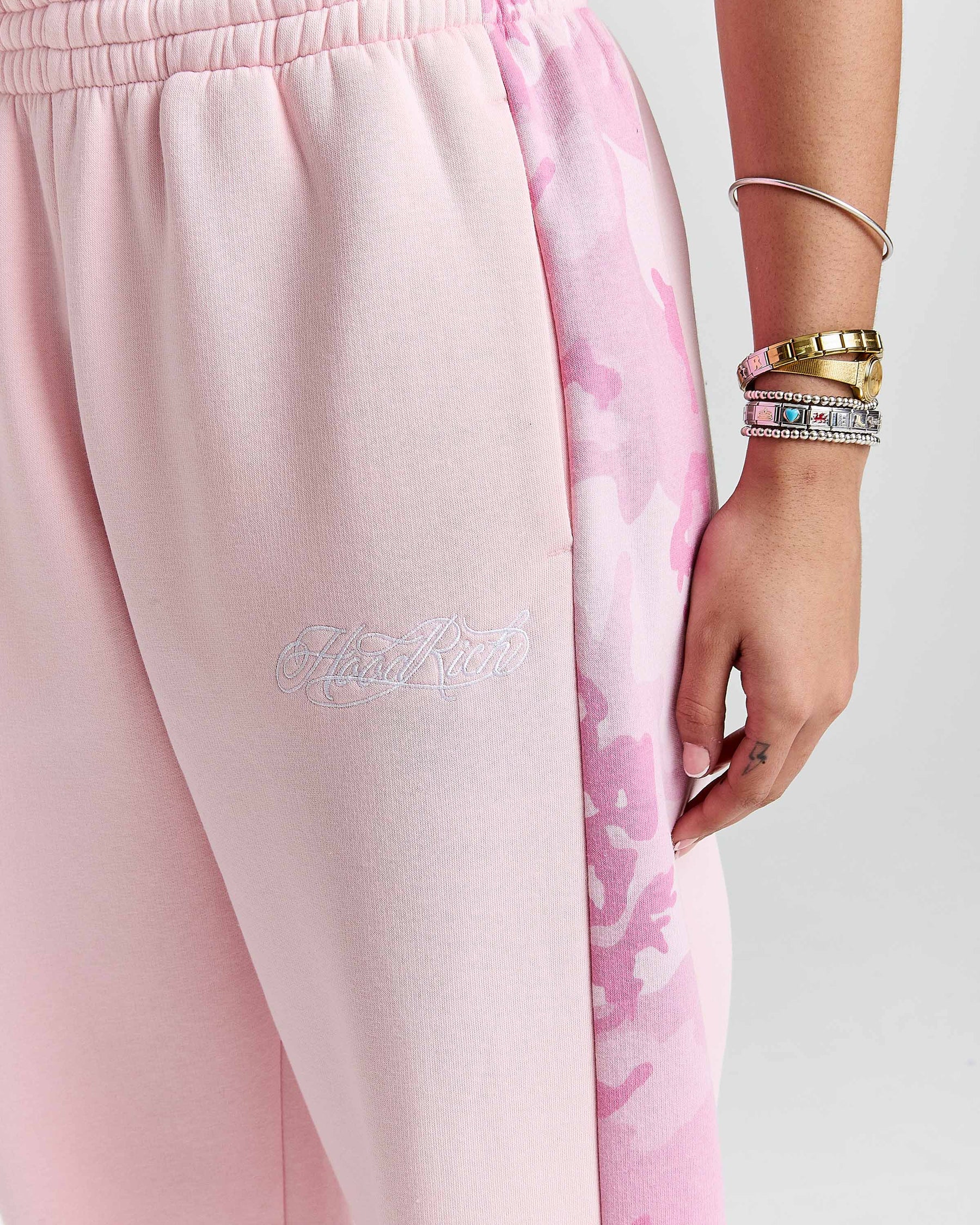 Field Oversized Wide Leg Joggers - Pink/White/Camo