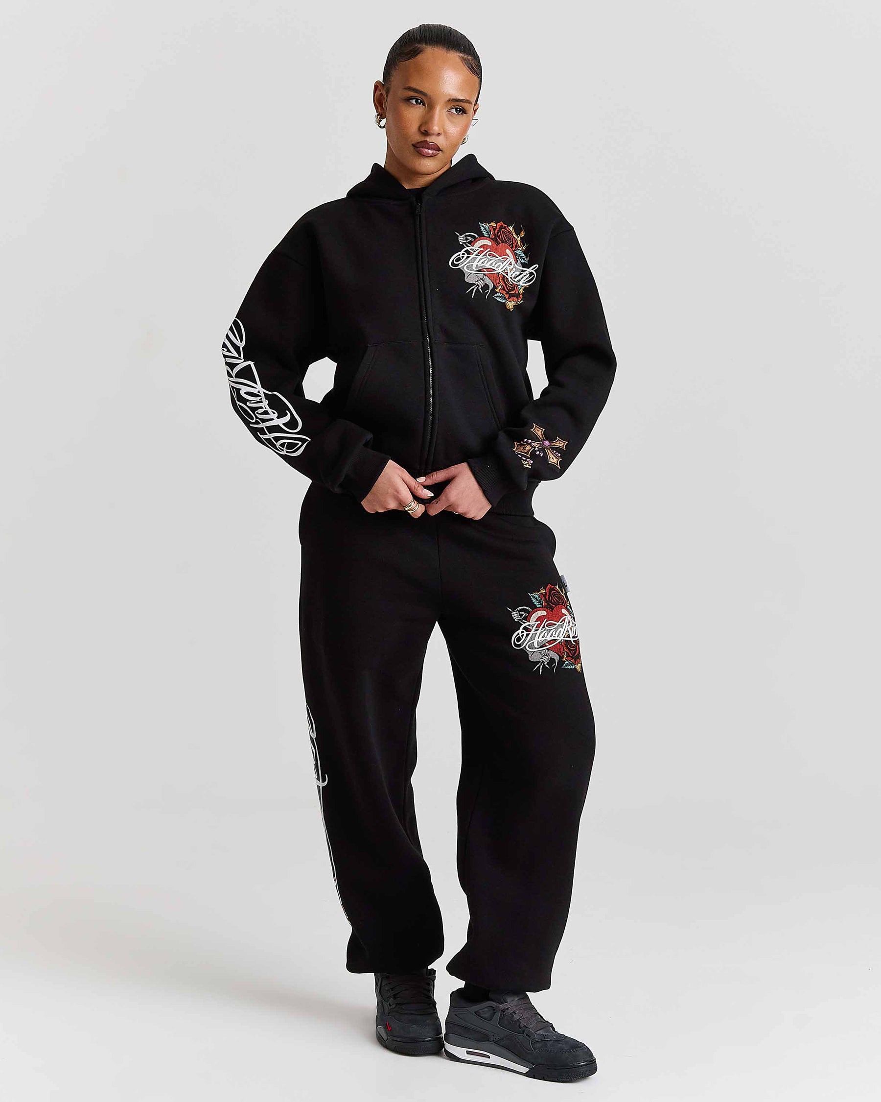 Vox Oversized Joggers - Black/Red